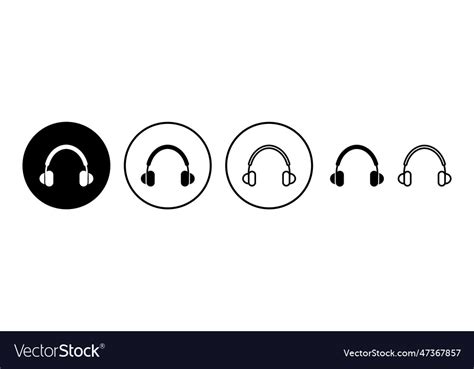 Headphone Icon Headphones Earphones Icon Headset Vector Image