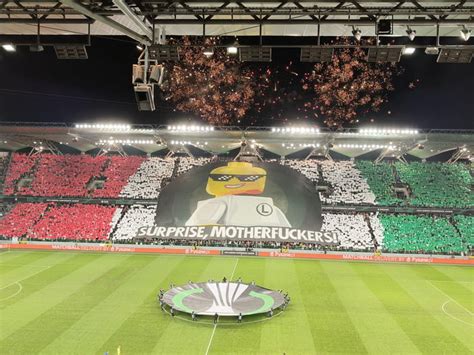 Legia Warsaw Ultras Tifo Before The Game With Molde Fk Surprise