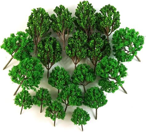 Hometool Model Trees 20pcs Model Trees Mixed Model Tree Green Mini