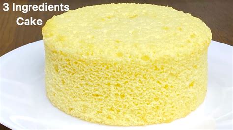 3 Ingredients Sponge Cake Recipe Basic Sponge Cake Recipe Without Oven Baking Powder Soda