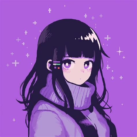 Black-haired girl in purple by TuwaLG on DeviantArt