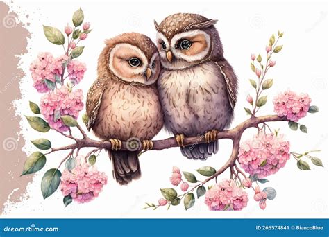 Gufo Carino In Amore Per I Romantici Di San Valentino Disegnato A Mano