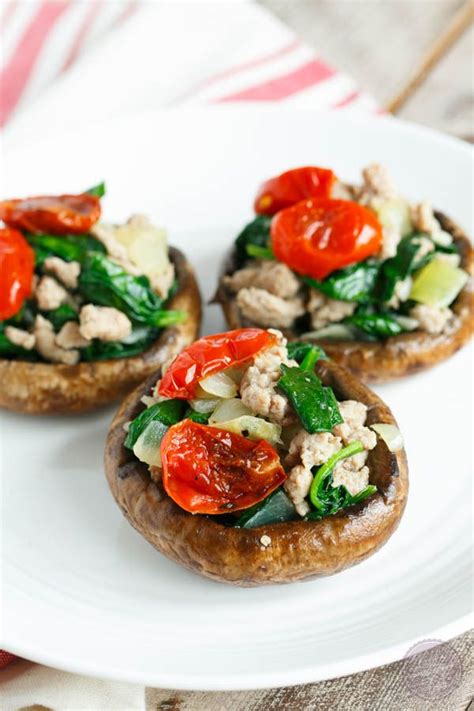 Ground Turkey And Spinach Stuffed Mushrooms Table For Two® By Julie Wampler Paleo Dinner