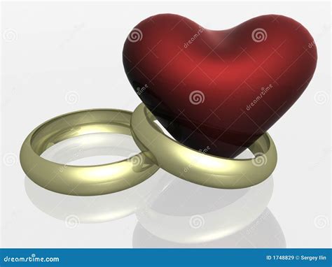 Two Wedding Rings With Heart. Royalty Free Stock Images - Image: 1748829