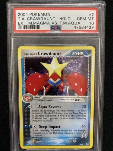 Pokemon Ex Team Magma Vs Team Aqua Team Aqua S Crawdaunt Holo