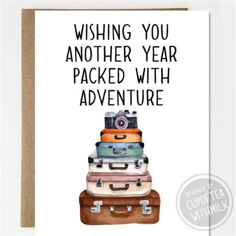 Cute Another Year Full Of Adventure Happy Birthday Card Greeting Card