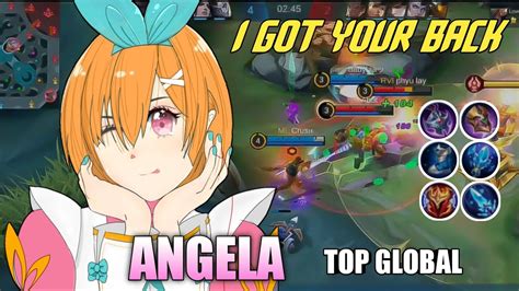 Top 1 Global Angela Insane Support Gameplay 2021 Angela Best Build 2021 Mobile Legends Youtube