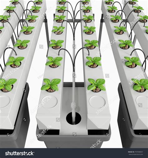 Hydroponics Aeroponics Sistem Uses Modular Stackable Stock Illustration