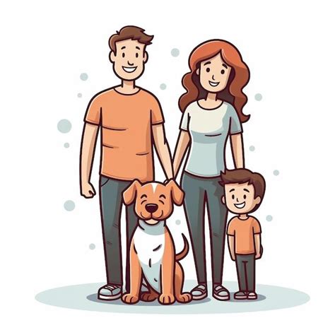 Familia Con Ilustraci N De Perro Premium Photo Freepik Photo