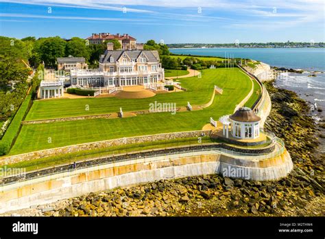 Cliff Walk Mansions Newport Rhode Island Usa Stock Photo Alamy