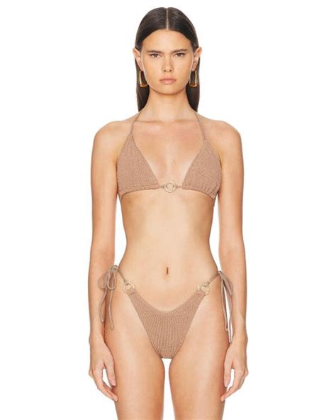 Bondeye Ring Ingrid Triangle Bikini Top In Natural Lyst