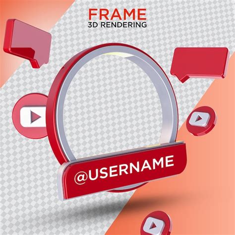 Premium Psd Youtube Follower On Social Media With Frame