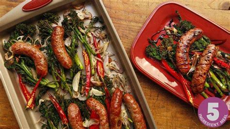 Roast Broccolini Or Broccoli Rabe With Sausages Recipe Rachael Ray Show