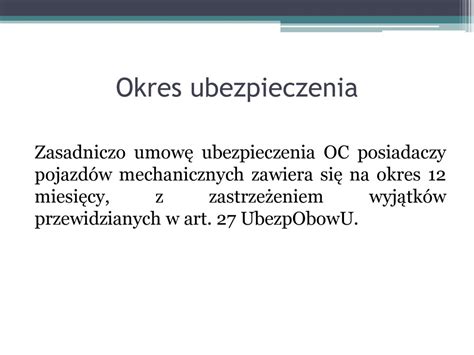 Ubezpieczenie Oc Posiadaczy Pojazd W Mechanicznych Ppt Pobierz