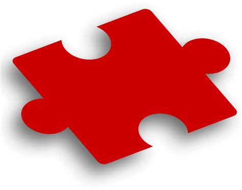 Clipart - Puzzle Piece Red