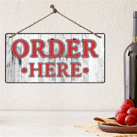 Atx Custom Signs Piece Order Here And Pick Up Here Sign Set Wayfair