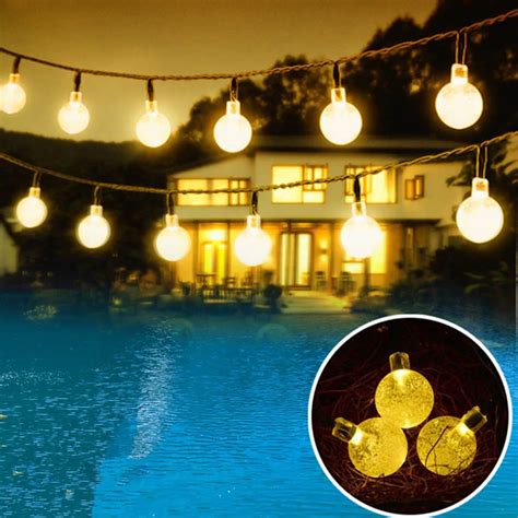 Eclh M Led Crystal Ball Led String Solar Panels Waterproof Outdoor