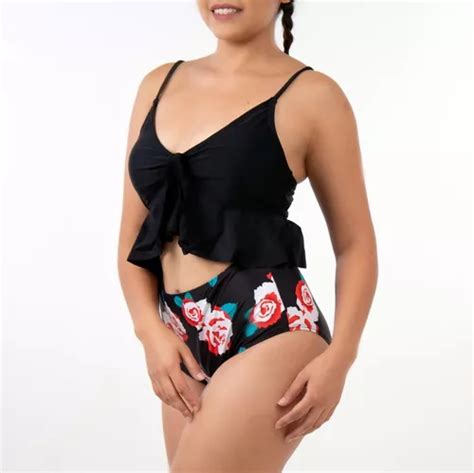 Bikini Tiro Alto Top Ruffle Colores Cuotas sin interés