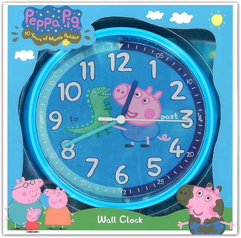 Peppa Pig Fun George Wall Clock Blue Amazon Co Uk Kitchen Home