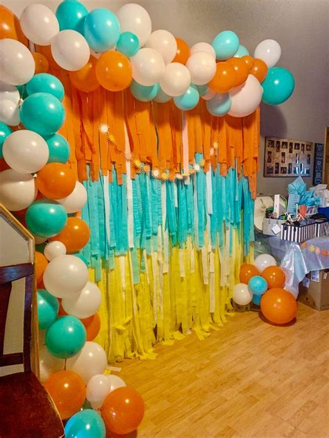 Here Comes The Sun Baby Shower Backdrop In Baby Shower Fall Boy