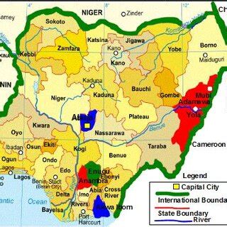 Map of Nigeria showing Adamawa State | Download Scientific Diagram