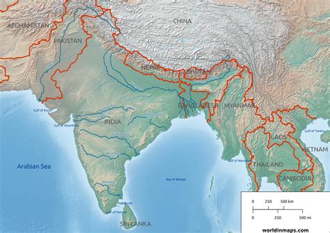 River Map Of India