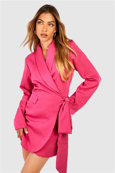 Tie Wrap Blazer Dress Boohoo Uk