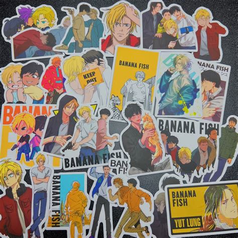 Banana Fish Stickers 1 100 Assorted Banana Fish Stickers Waterproof