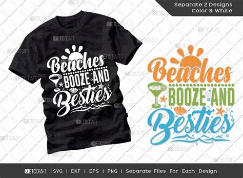 Beaches Booze And Besties Svg Cut File Summer Svg Drink Svg Sun Svg Shell Svg Vacation