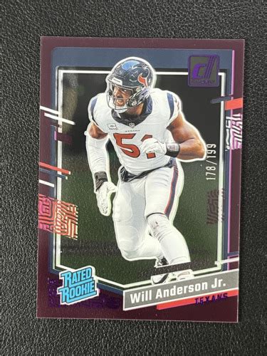 2023 Clearly Donruss WIll Anderson Jr Rated Rookie Purple 199 Texans