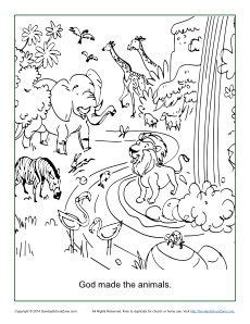 God Created Birds And Fish Coloring Page Sketch Coloring Page