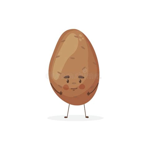 Cute Funny Happy Smiling Funny Potato Vector Flat Cartoon Character Illustration Icon Design