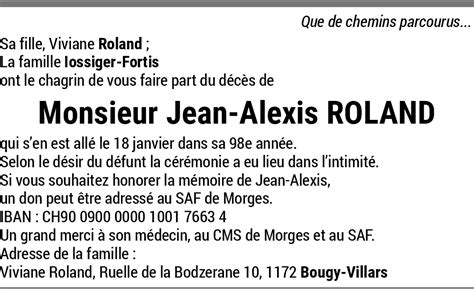 Jean Alexis Roland Hommages