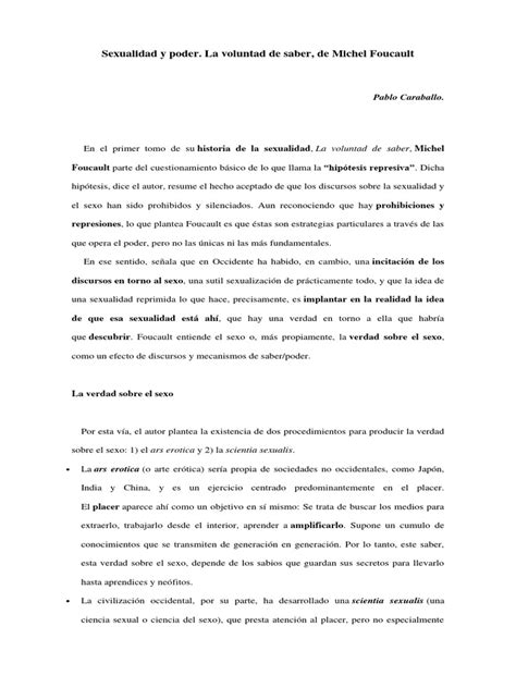 Sexualidad Y Poder Pdf Michel Foucault Verdad