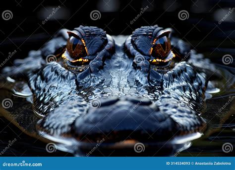 Mysterious Gaze Alligator Eyes Emerge From Shadowy Waters Concept