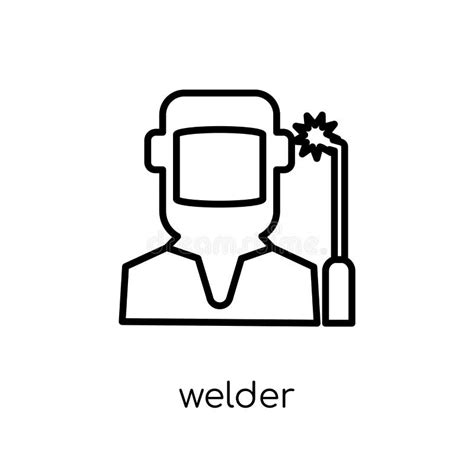 Welder Icon Trendy Modern Flat Linear Vector Welder Icon On White