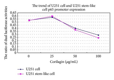 The P65 Promoter Expression Trend Of U251 Cells And Stem Like Cells