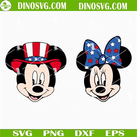 Mickey Minnie Mouse Head 4th Of July SVG Disney Patriotic Independence