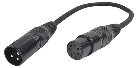 DMX Adaptor Lead 5 Pin XLR Female To 3 Pin XLR Male 20cm DMX Leads Cable