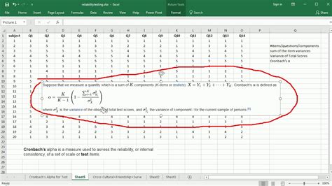 Cronbachs Alpha Excel Youtube