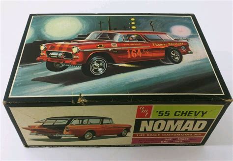 Vintage AMT '55 Chevy Nomad 1/25 Model Kit 2555 T 289-225 Partially ...