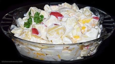 Creamy Fruit Salad Special Fruit Salad Recipe By Kitchen With Amna