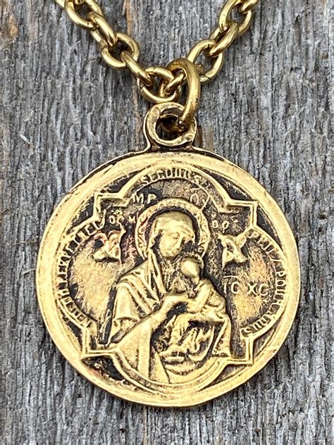 Pendants Necklace Gold St Gerard Majella Medal Patron Saint Of