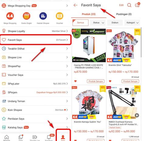 Cara Melihat Favorit Di Shopee Web