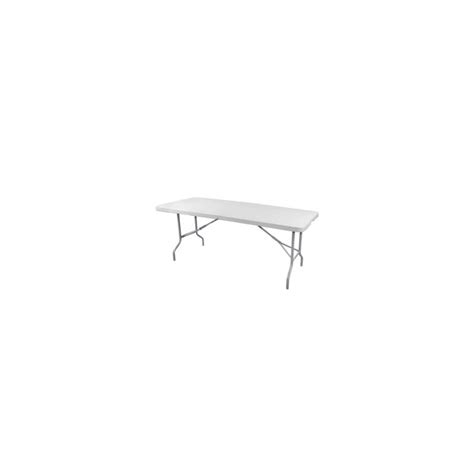 Mesa Plegable Rectangular 2 Secciones 183 X 76 Plástico Blanco Calidad