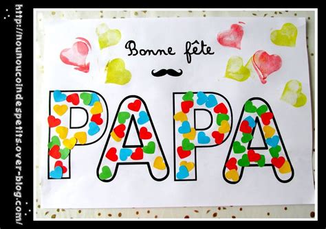 Bonne fête papa Gommettes coeurs Le blog de nounoucoindespetits