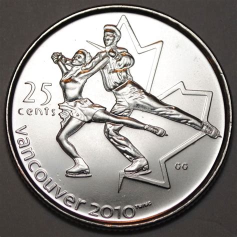 2008 Canadian 25 Cent Vancouver 2010 Olympics Figure Skating Quarter