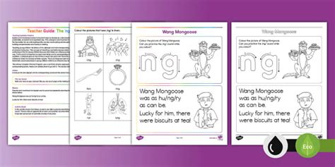 Ng Words Phonics Worksheet Early Years Twinkl Ca