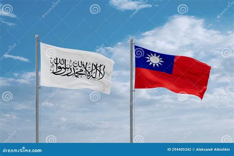 Taiwan And Afghanistan Flags Country Relationship Concept Stock