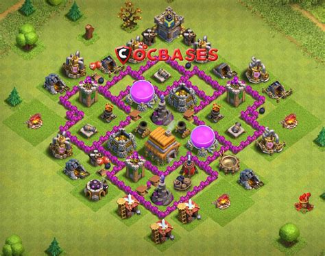 14+ Best TH6 Hybrid Base 2019 (New!) Anti Giant, Healer 1 | Clash of ...